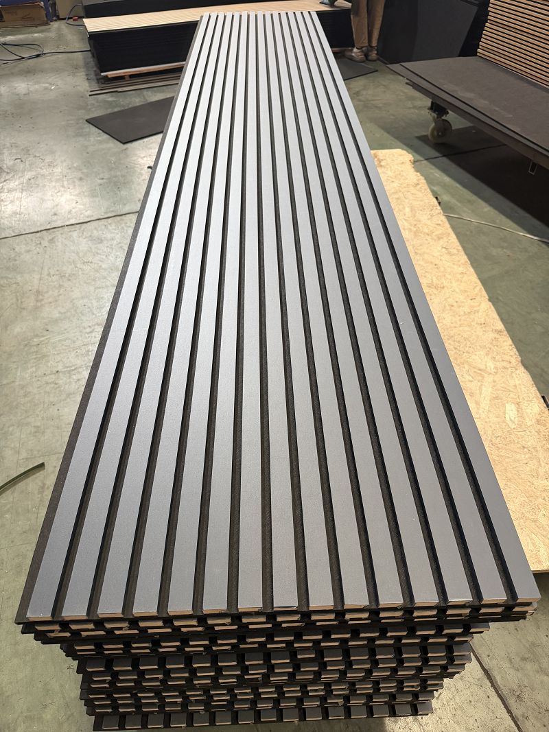 New Color Akupanel Wooden  Acoustic Slotted Wall Panels(001)